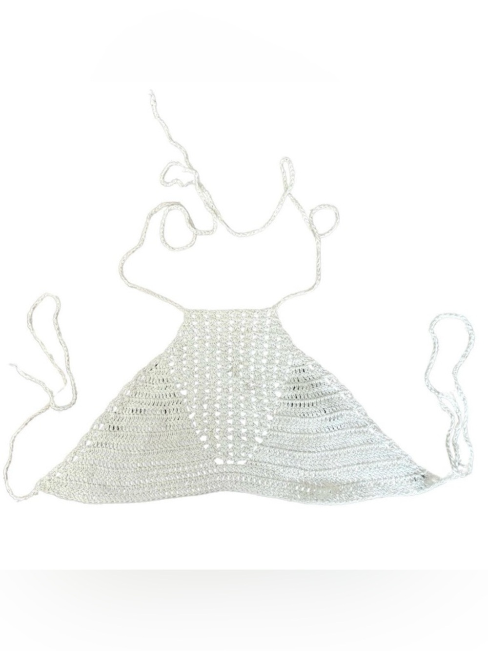Handmade Crochet Halter Top in White